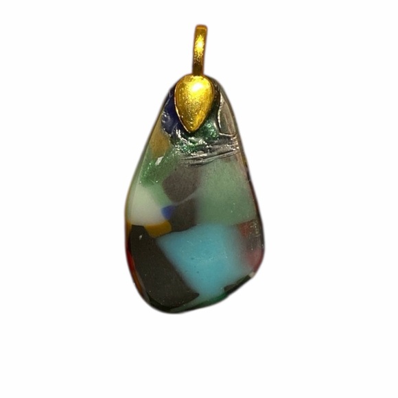 Artisan Tear Drop Multi Colored Pendant Jewelry Accessory - Picture 2 of 2